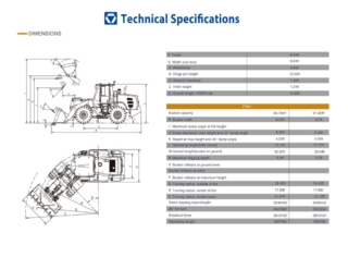 XCMG XC948U WHEEL LOADER TECHNICAL SPECS