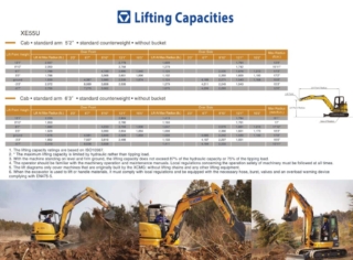 XCMG XE55U LIFTING CAPACITIES