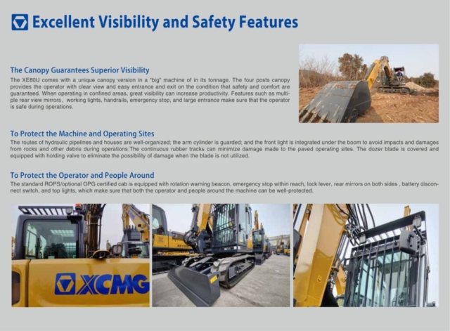 XCMG MICHIGAN XE80U SAFETY FEATURES